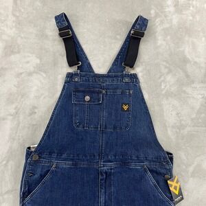 Hawx Work Gear Denim Bib Overalls Stretch Double Knee Mens L Short NWT